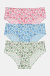 Rosaline Pure Cotton Full Coverage Pastel Daisy Brief (Pack of 3) — thumbnail 5